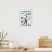 Poster Bonne retraite Funny Retro Golf Party (Cuisine)