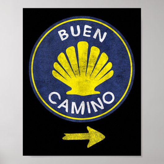 Poster Bonne Route Shell El Camino De Santiago De Compost (Devant)
