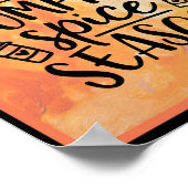 Poster Bonne saison épicée Citrouille mignonne automne (Coin)