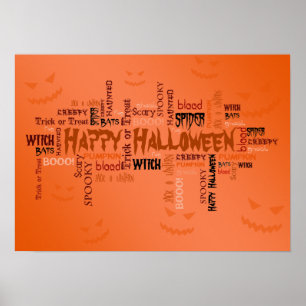 Poster Bonne typographie d'Halloween