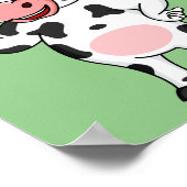 Poster Bonne vache avec dessin animé de biberon (Coin)