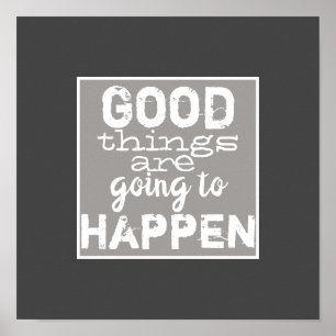 Poster bonnes choses citent gris et blanc