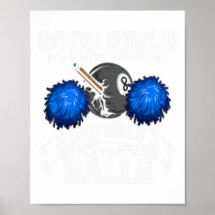 Poster Bonnes filles D Joueur de billard Billard Drôle