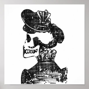 Poster Bonnet crânien Posada Calavera à deux tons
