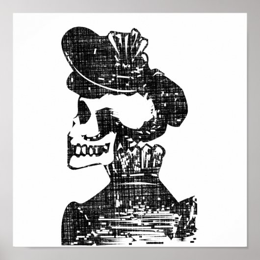 Poster Bonnet crânien Posada Calavera à deux tons (Devant)