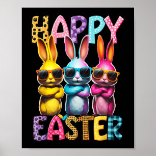 Poster Bonnet de Pâques Bunny Bunnies Cool Joyeux Enfants