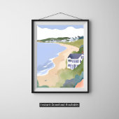 Poster Bonnet Shores | Plage de Rhode Island Aquarelle