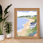 Poster Bonnet Shores | Plage de Rhode Island Aquarelle