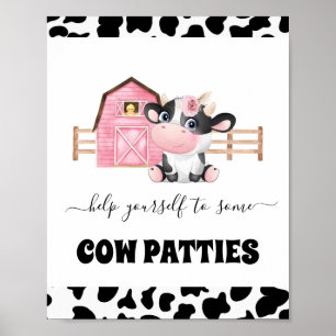 Poster Bonnet Vache Imprimer Signal fête d'anniversaire