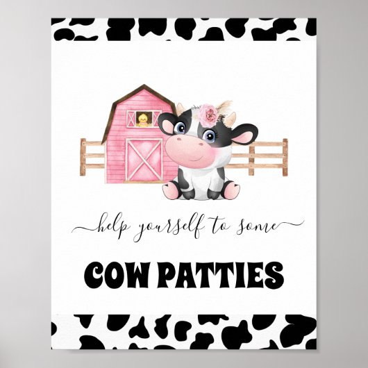 Poster Bonnet Vache Imprimer Signal fête d'anniversaire (Devant)