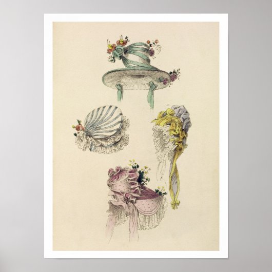 Poster Bonnets pour l'occasion, plaque de mode de Ackerm (Devant)