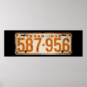 Poster Bonnie & Clyde License Plate