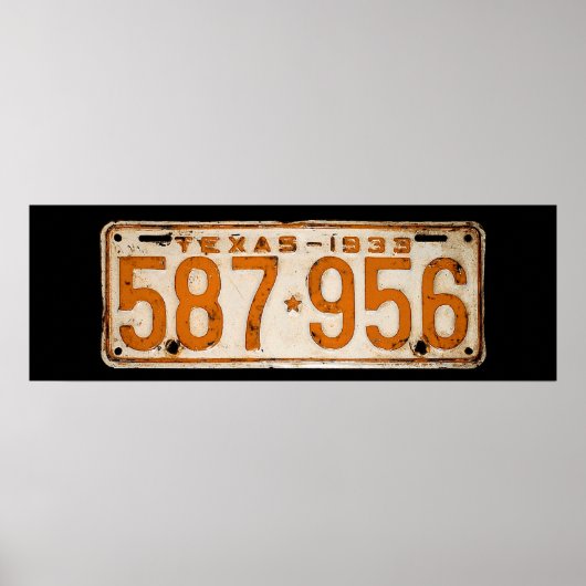 Poster Bonnie & Clyde License Plate (Devant)