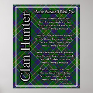 Poster Bonnie Ecosse Je Adore Le Chasseur De Clan Tartan