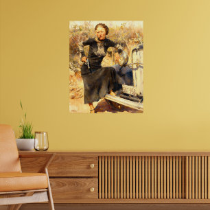 Poster Bonnie Parker fumant un cigare 1933 peinture IA