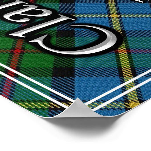 Poster Bonnie Scotland J'Adore Le Clan MacLeod Tartan (Coin)
