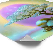 Poster Bonsaï doux et lune violette (Coin)