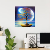 Poster bonsaï paysage lunaire (Bureau à domicile)