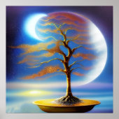 Poster bonsaï paysage lunaire (Devant)