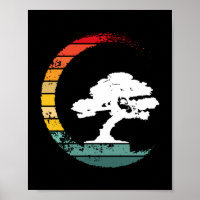 Bonsai Tree Enso Circle Vintage Zen Calligraphie