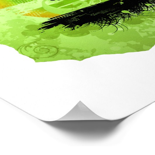 Poster Bonsai Vintage Graphisme, Version verte (Coin)