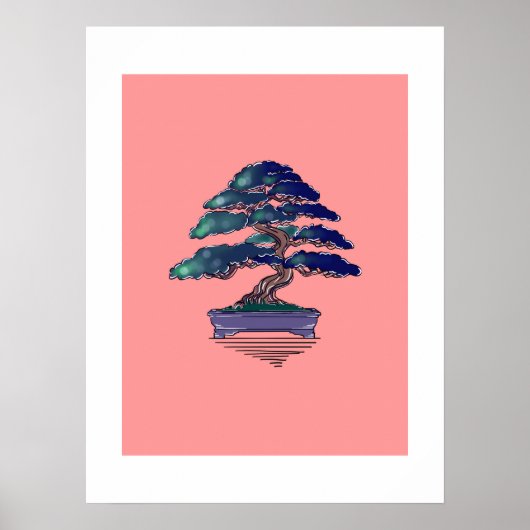 Poster Bonsai Zen Minimal (Devant)