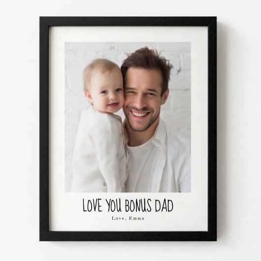 Poster Bonus Papa Photo Personnalisé | Beau-Père Personna