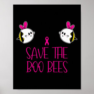 Poster Boo Bees Sensibilisation au cancer du sein Hallowe