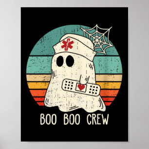 Poster Boo Boo Crew Nurse Funny Ghost Women Halloween Cos
