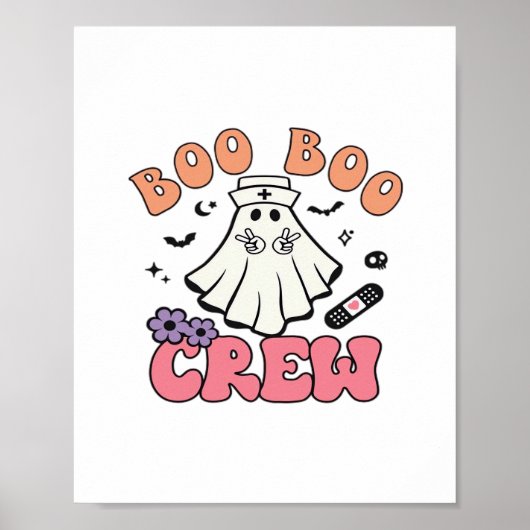Poster Boo Boo Crew Nurse Halloween Ghost Funny Classic T (Devant)
