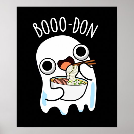 Poster Boo-don Drôle Fantôme Udon Pun Dark BG (Devant)