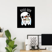 Poster Boo-don Funny Ghost Udon Pun Dark BG (Bureau à domicile)