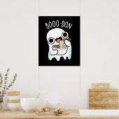 Poster Boo-don Funny Ghost Udon Pun Dark BG (Cuisine)