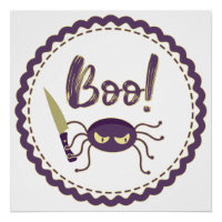 Boo drôle Halloween personnage d'araignée main