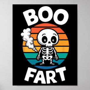 Poster Boo Fart Drôle Farny Skeleton Pour Halloween