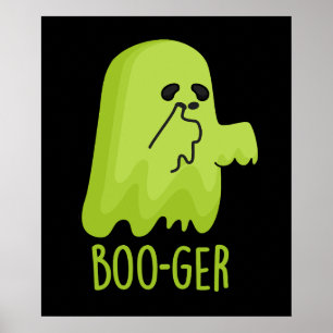 Poster Boo-ger Funny Halloween Booger Ghost Pun Dark BG