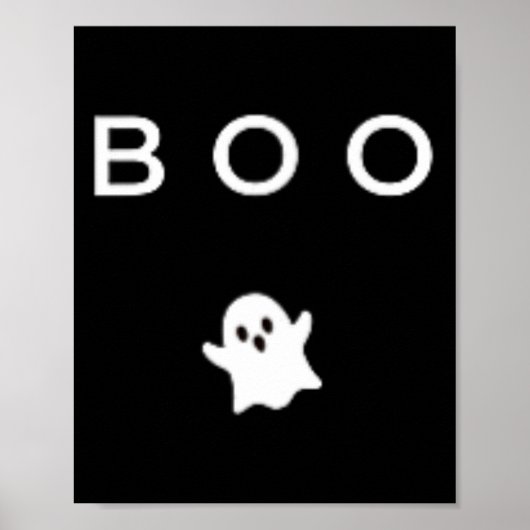 Poster Boo Ghost Halloween Subtle Minimal Automne Amusant (Devant)