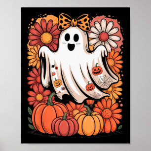 Poster Boo Halloween mignon Fille Fille Coquette Bow Auto