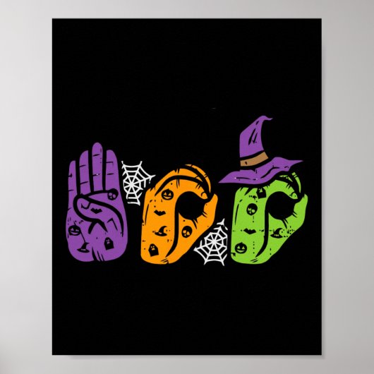 Poster Boo Hands American Sign Language Pride Asl Hallowe (Devant)