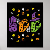 Poster Boo Hands American Sign Language Pride Asl Hallowe (Devant)