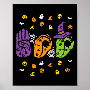 Poster Boo Hands American Sign Language Pride Asl Hallowe