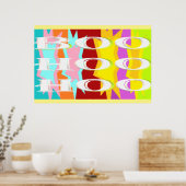 Poster Boo Hoo design couleurs flash texte blanc (Cuisine)