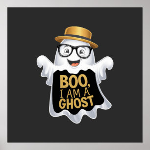 Poster Boo, I Am a Ghost Éffrayant Fun for Halloween Love
