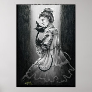 Poster Boo Kitty avec son fantôme