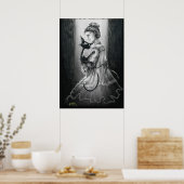 Poster Boo Kitty avec son fantôme (Cuisine)