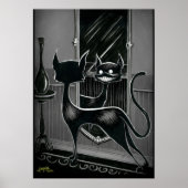 Poster Boo Kitty regarde dans un miroir sombre (Devant)