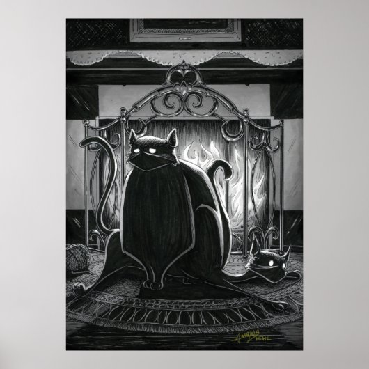 Poster Boo Kitty s'assoit sur l'affiche (Devant)