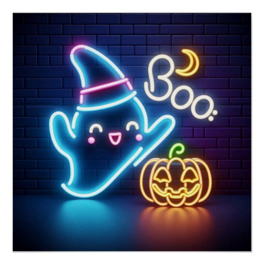 Poster BOO Lazy Halloween Ghost (Devant)