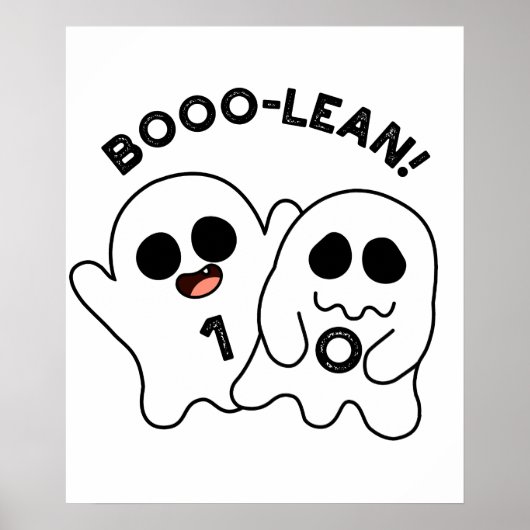 Poster Boo-lean Funny Computer Ghost Boolean Pun (Devant)