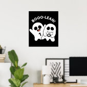 Poster Boo-lean Funny Computer Ghost Boolean Pun Dark BG (Bureau à domicile)